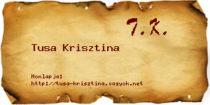 Tusa Krisztina névjegykártya