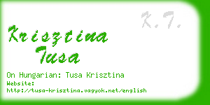 krisztina tusa business card